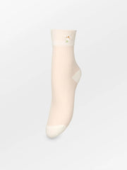 Floral Sheer Socks White