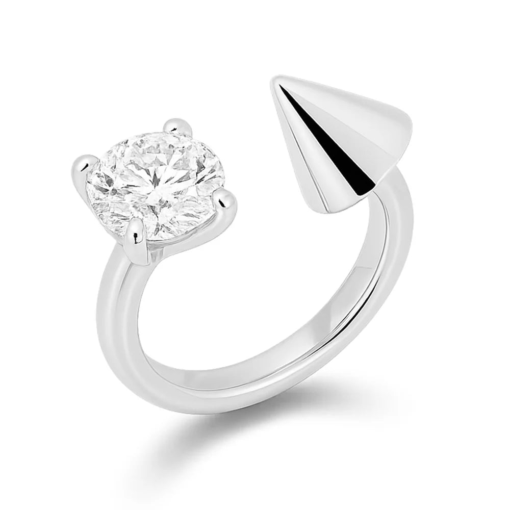 Spike Diamond Ring Silver