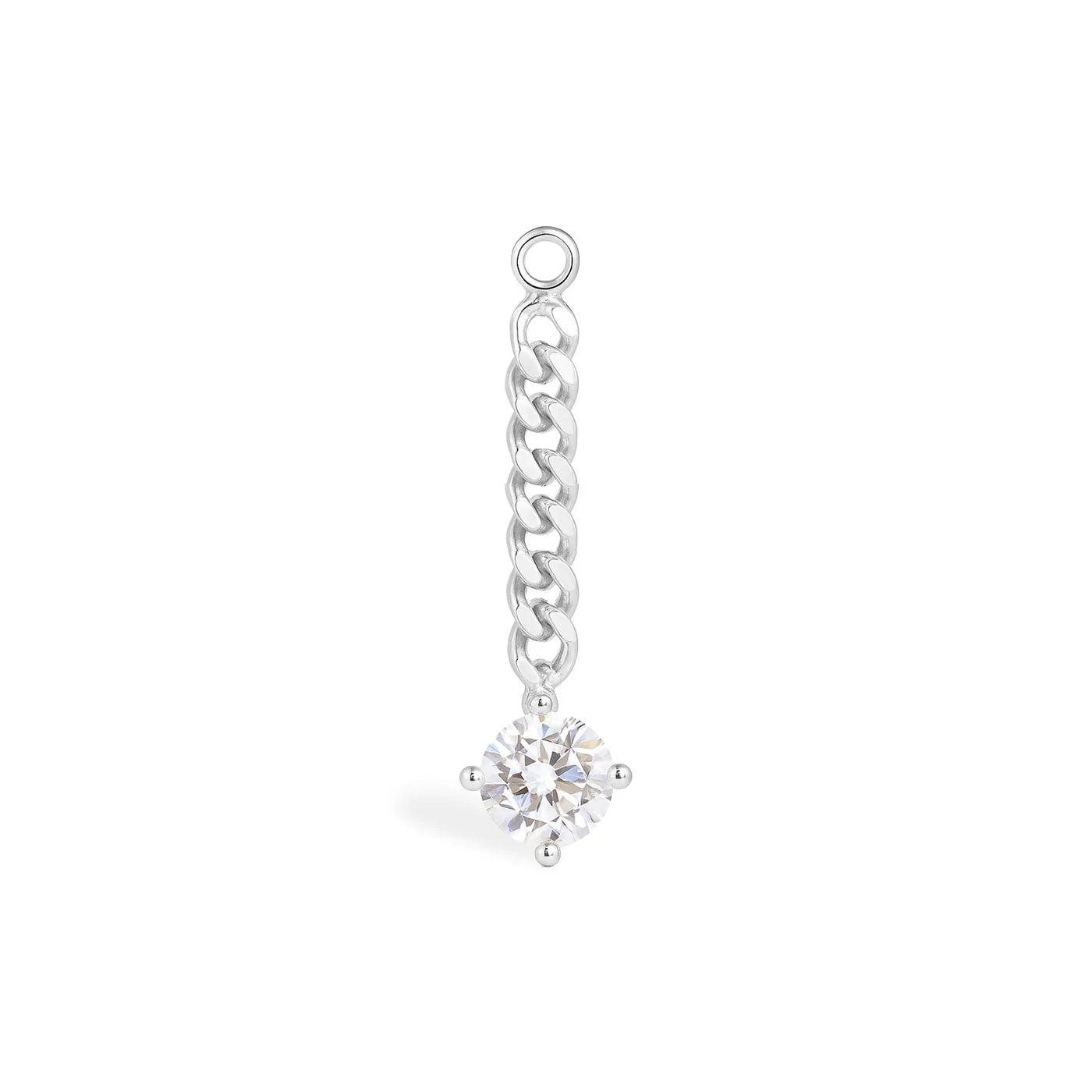 Diamond On A Chain Charm Silver