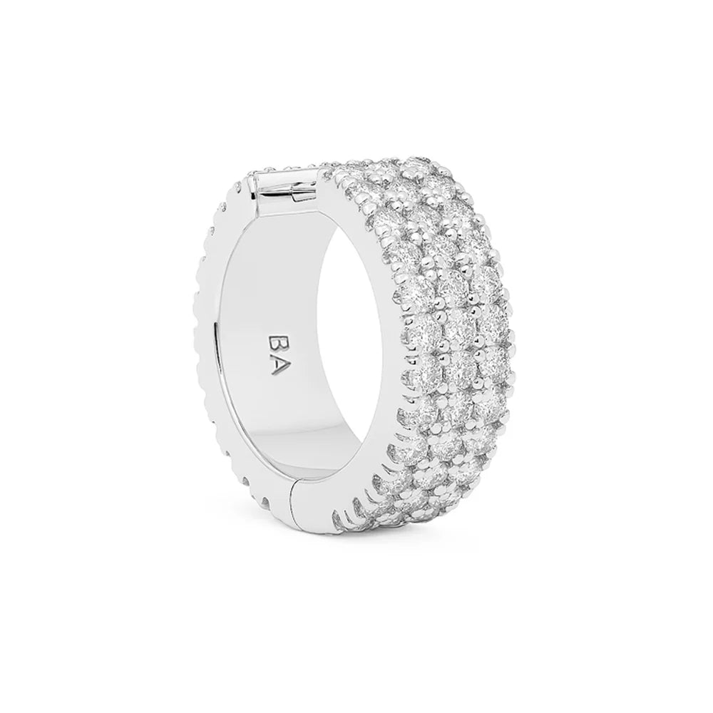 Flat Diamond Earring Silver