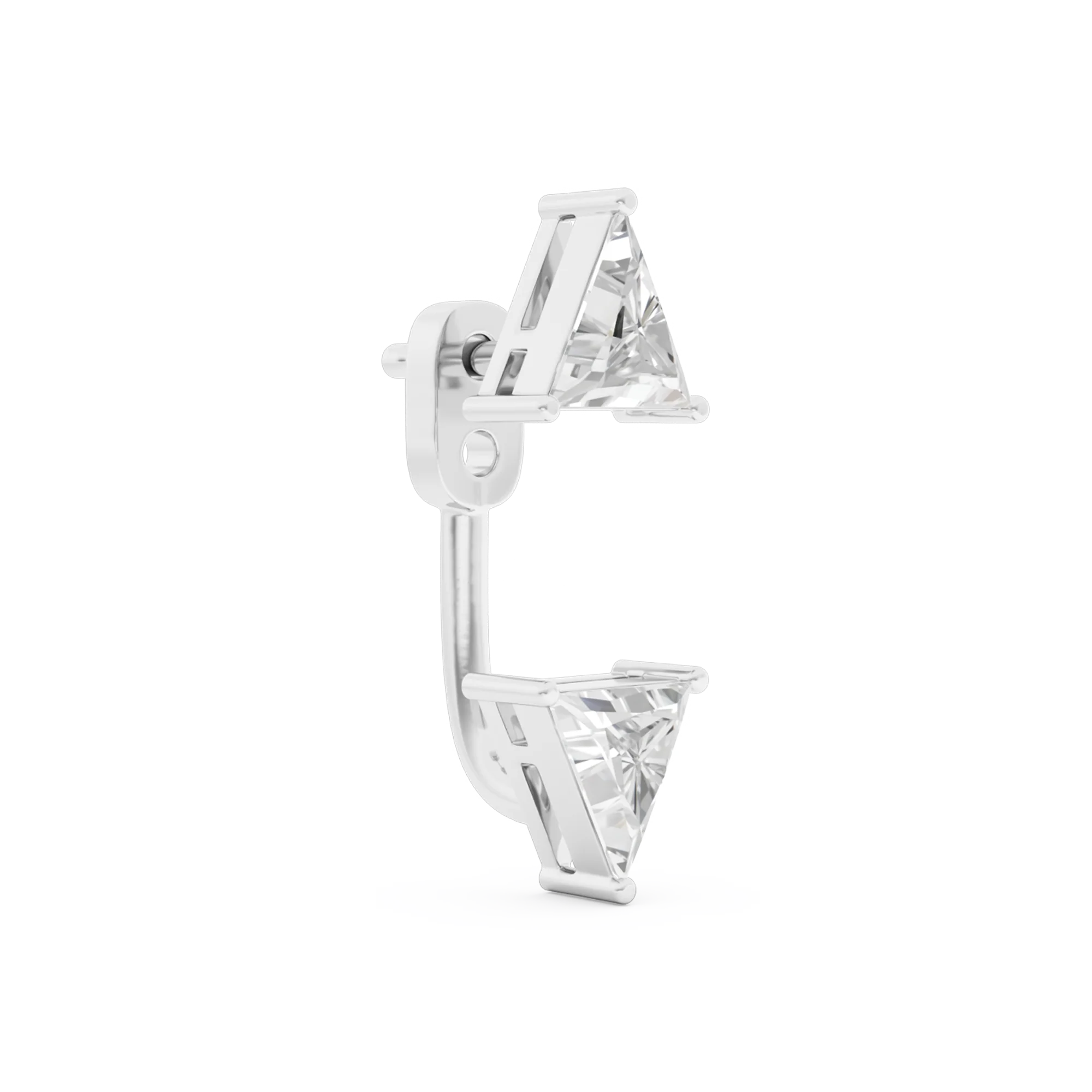 Triangle Jacket Earstud Silver