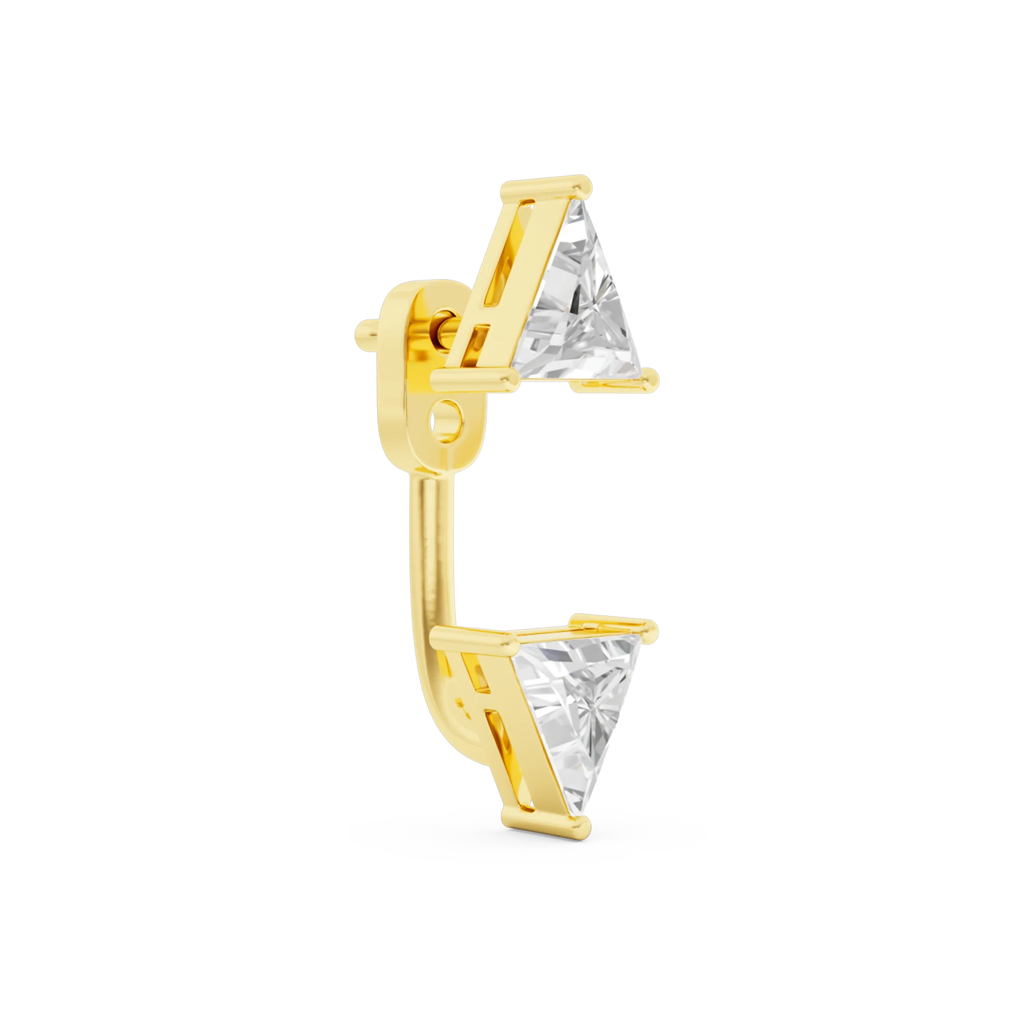 Triangle Jacket Earstud Gold