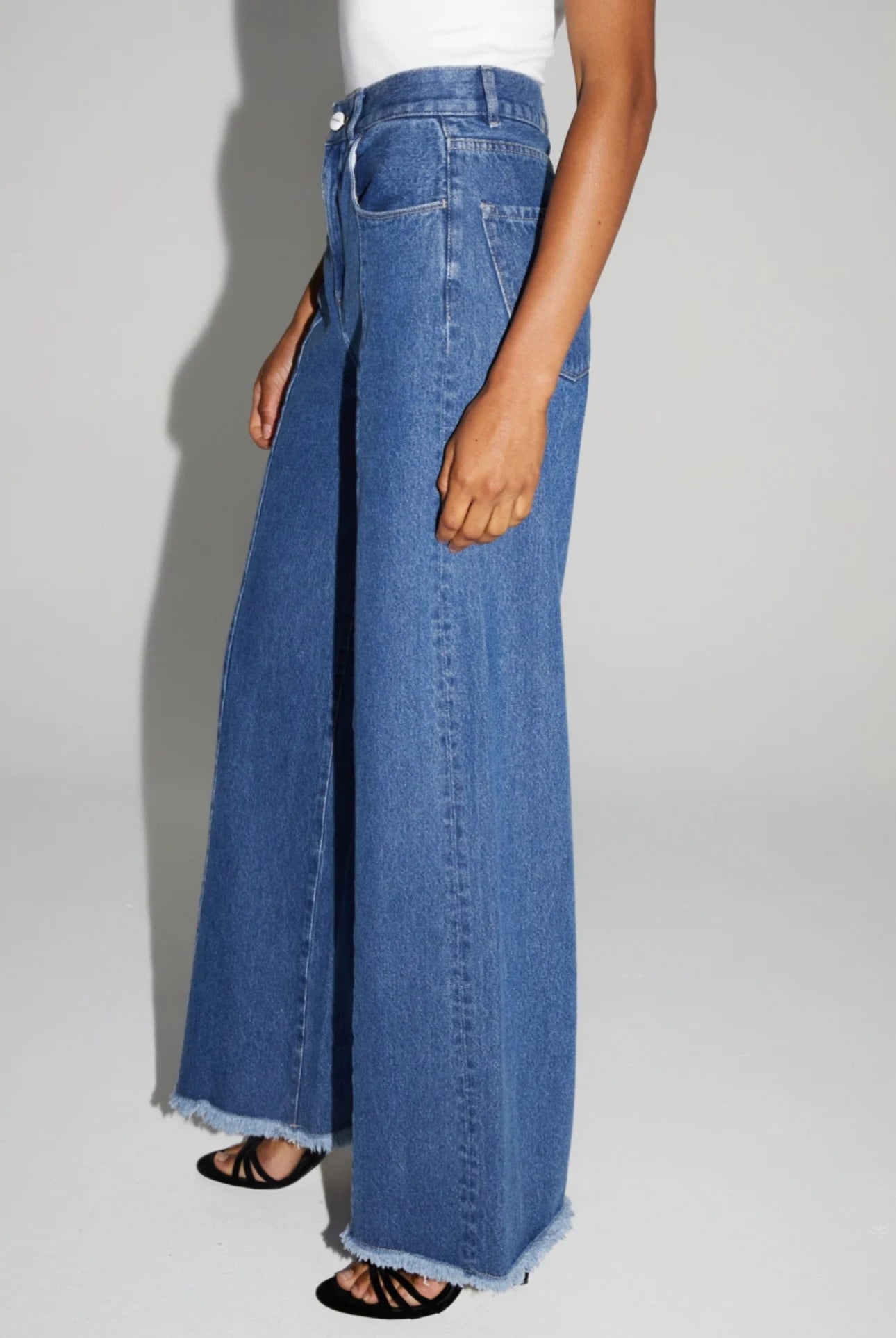 Denim Pants Palazzo Dark Blue