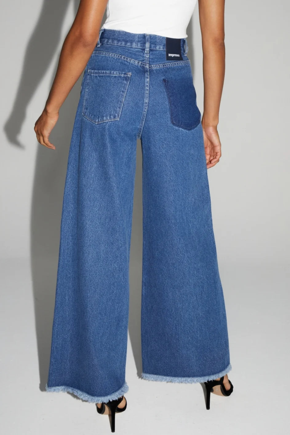 Denim Pants Palazzo Dark Blue