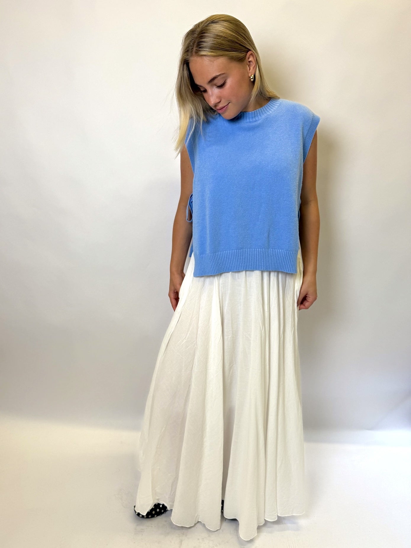 Flowy Maxi Skirt Blanc
