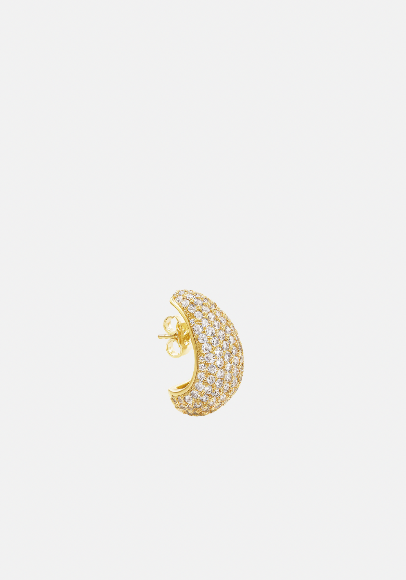 Small Bulb Diamond Earstud Gold