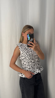 Sylvie top dots white black