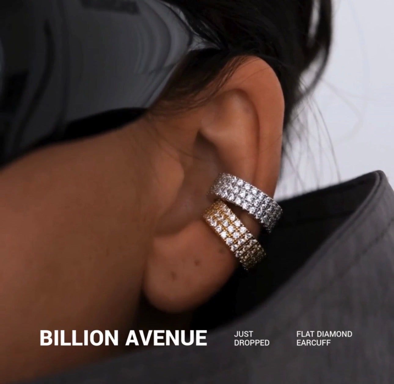 Flat Diamond Earcuff Gold