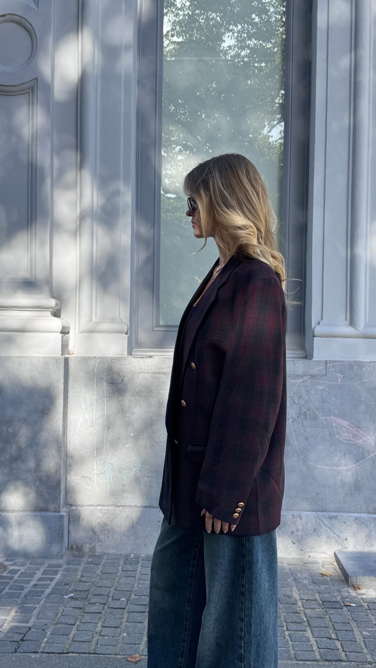 Twin Blazer Red Checks Navy M/L