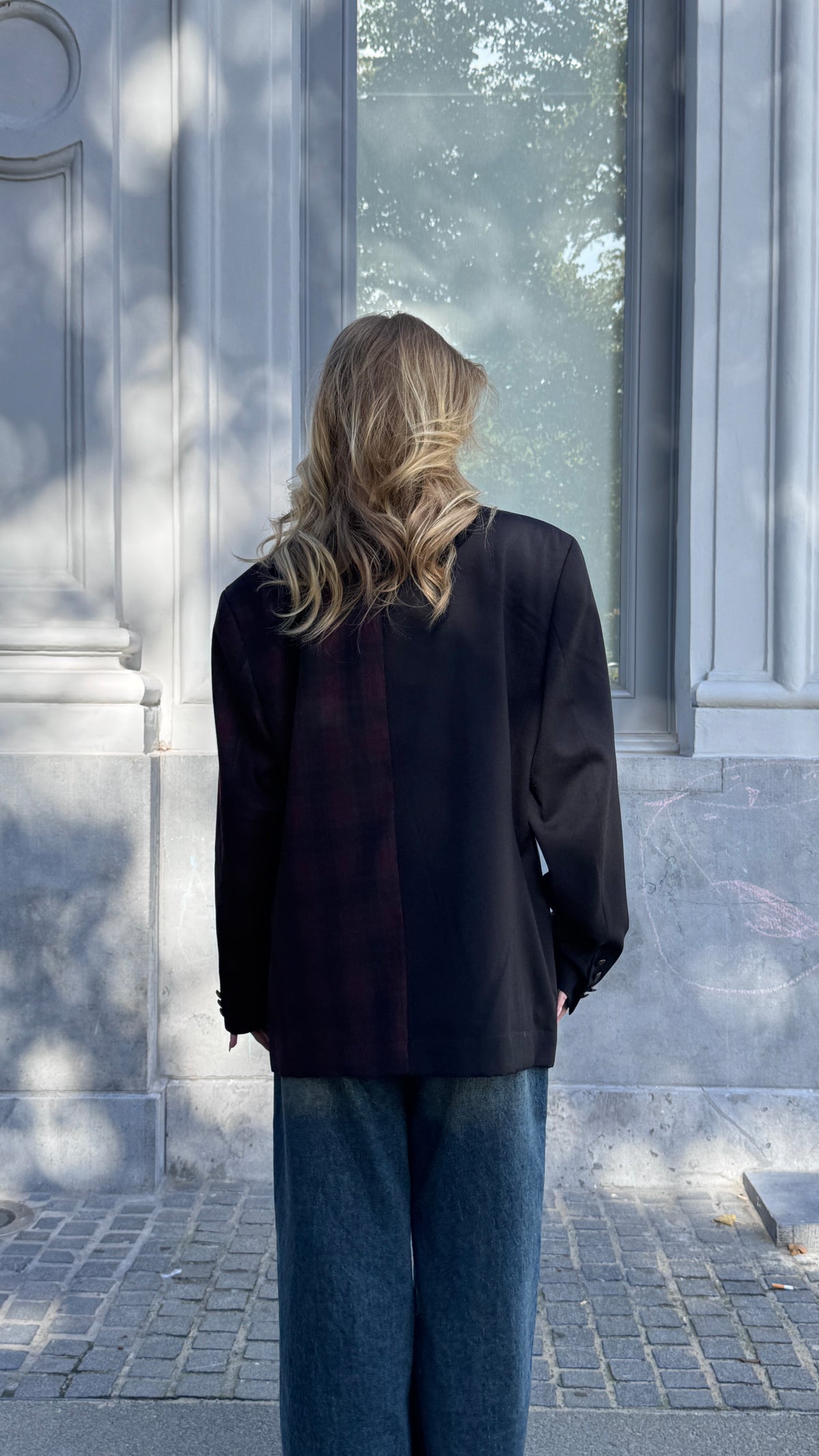 Twin Blazer Red Checks Navy M/L