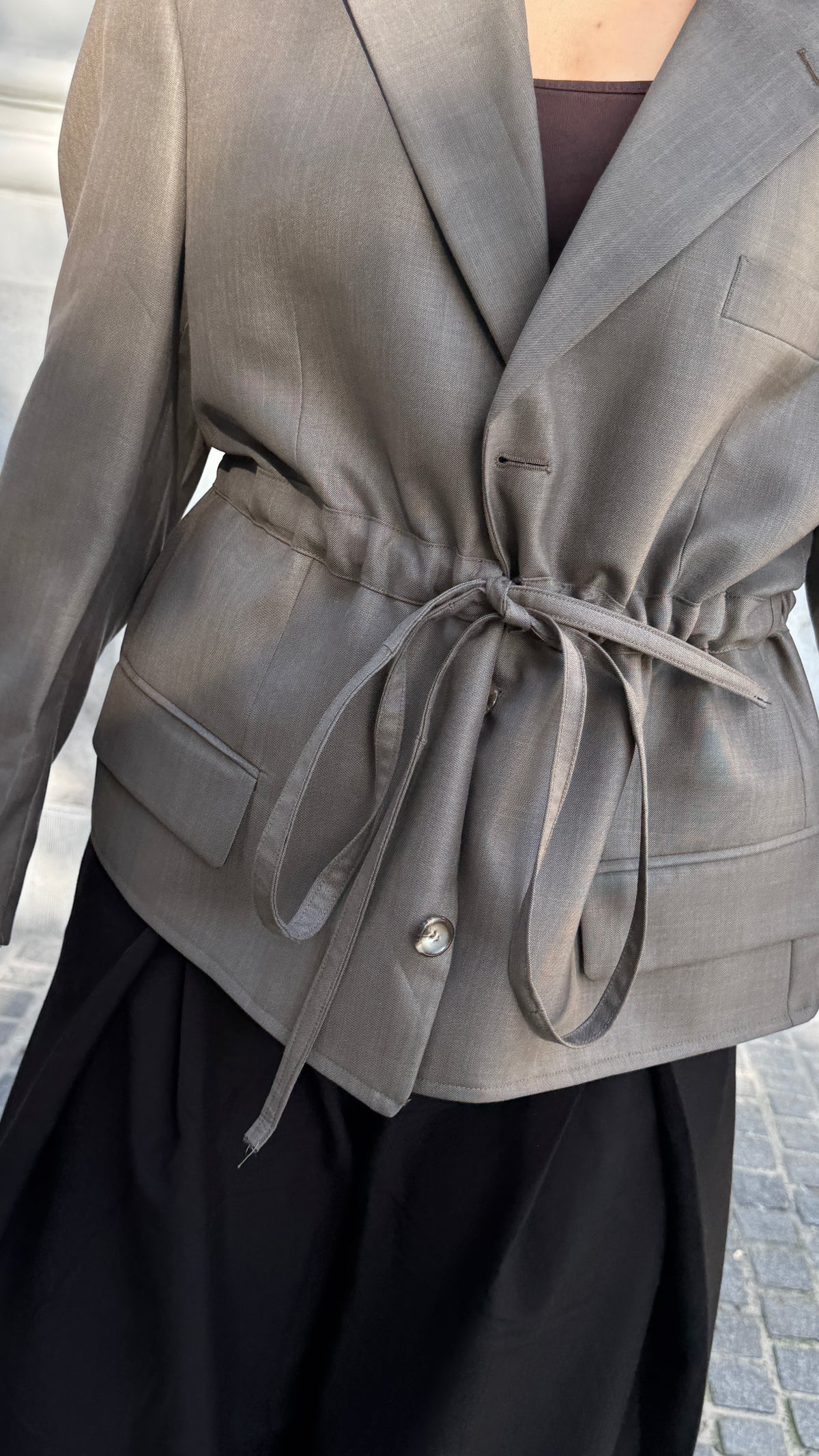 Peplum Blazer Beige M/L