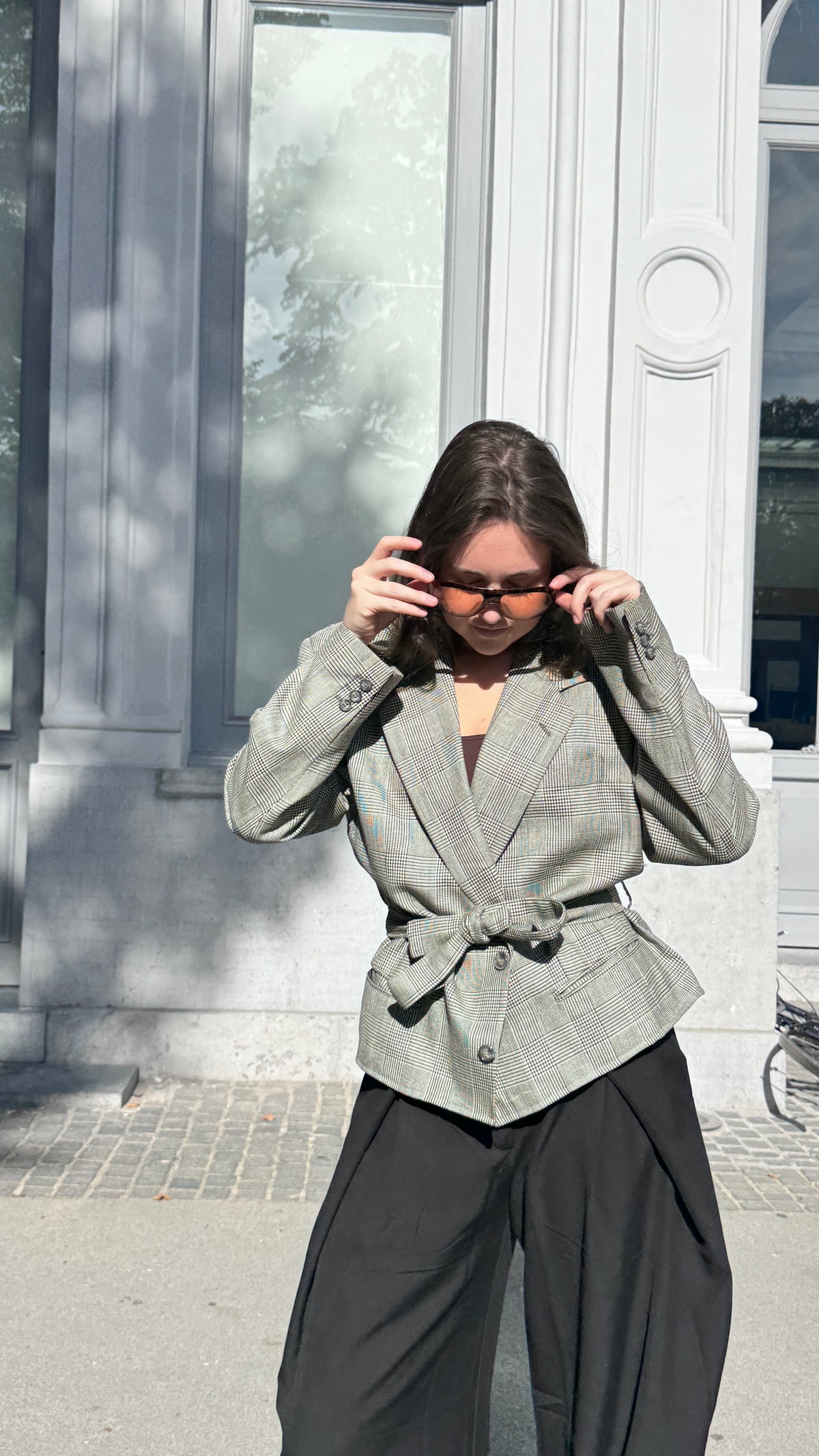 Hourglass blazer, Grey Black checks M/L