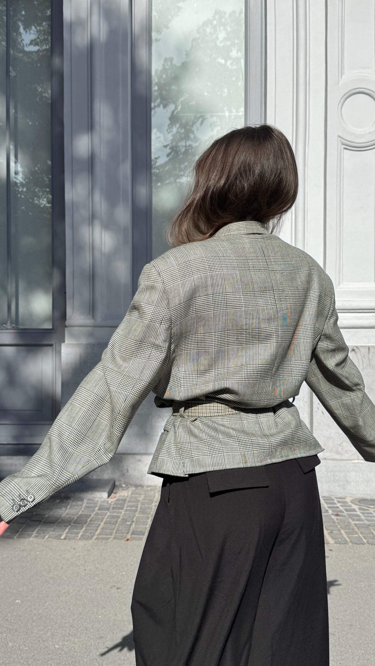 Hourglass blazer, Grey Black checks M/L