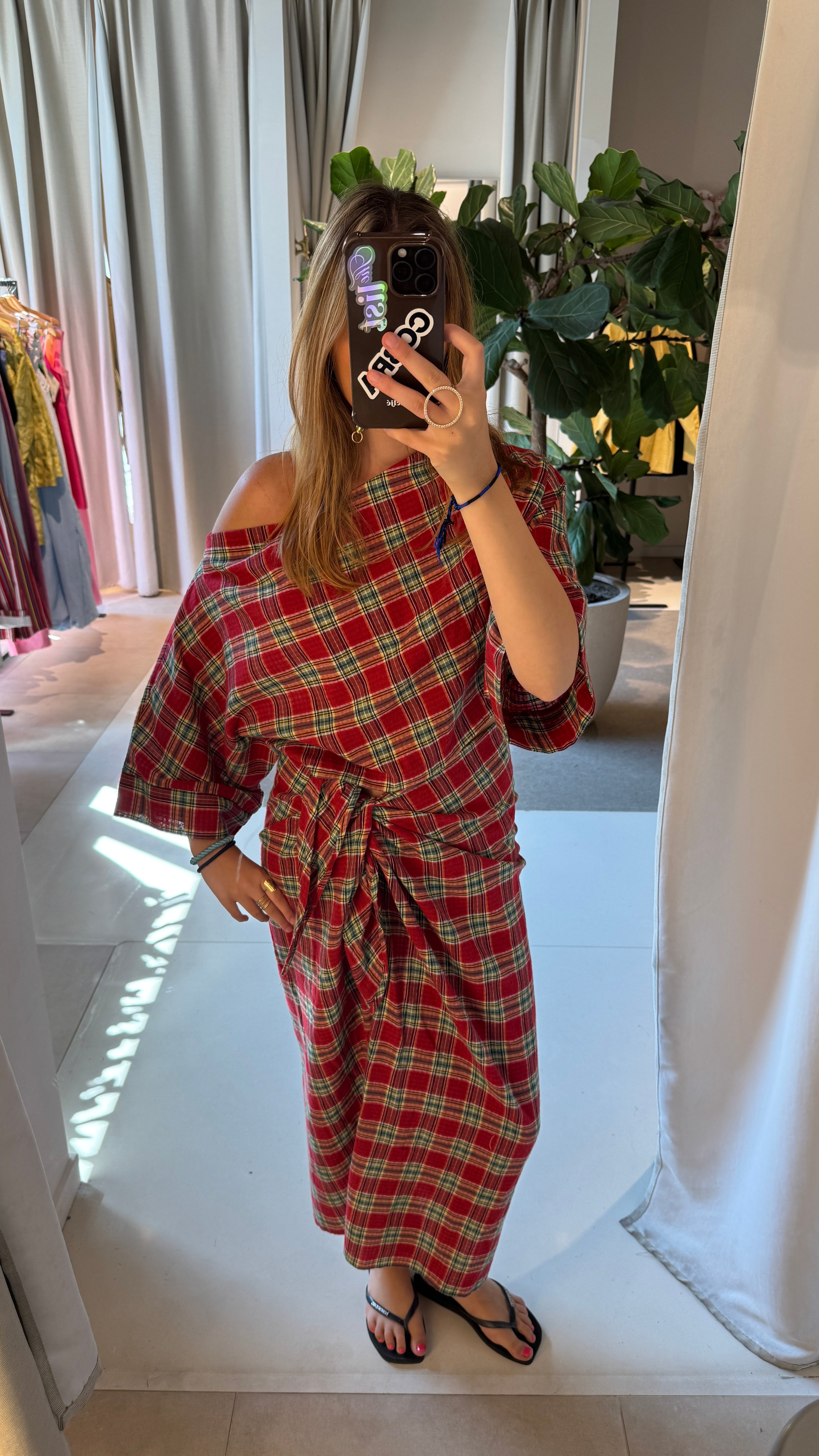 Loana skirt red checks