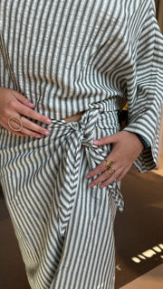 Loana skirt green stripes