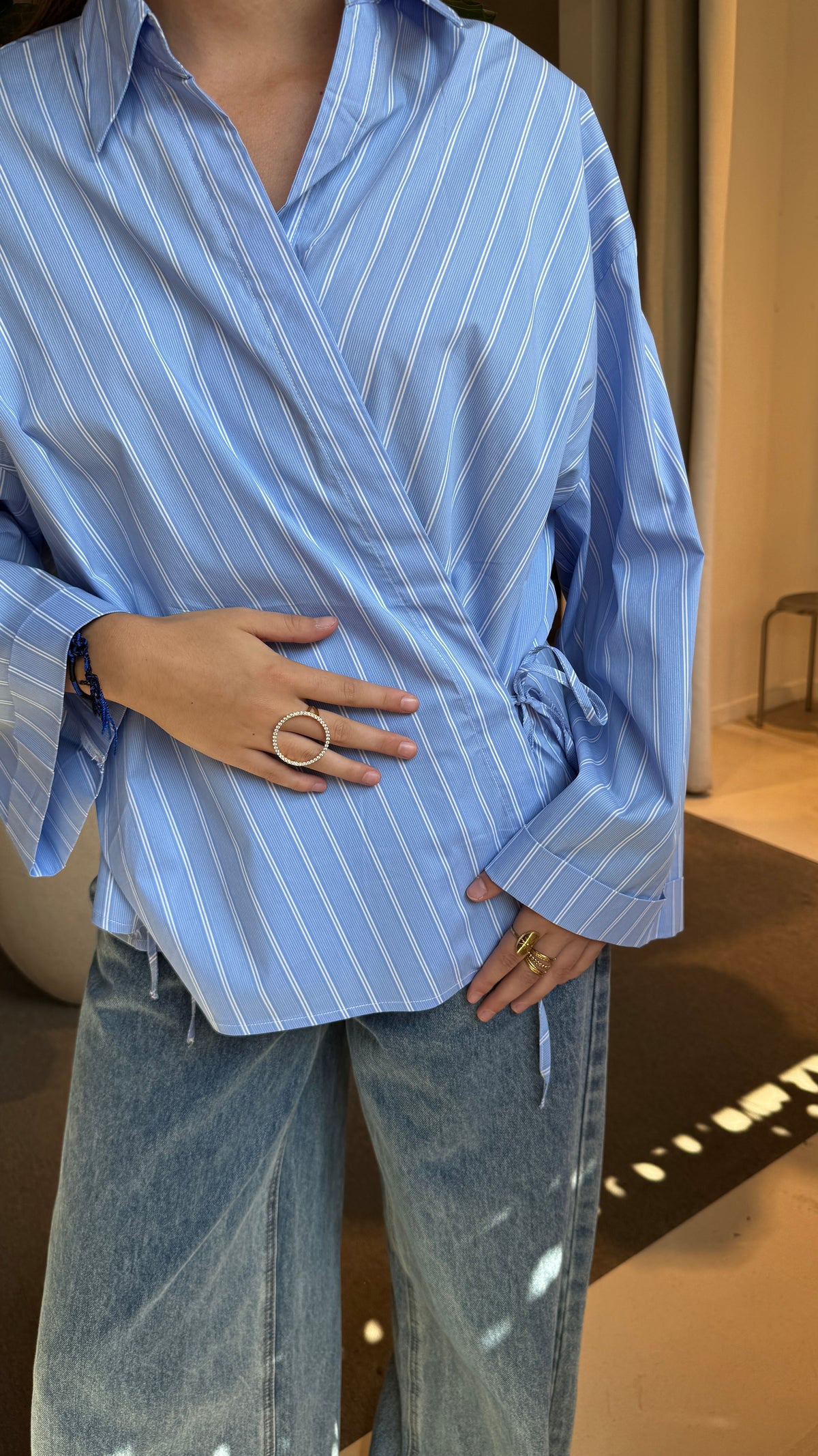 Joanna blouse blue stripes TU
