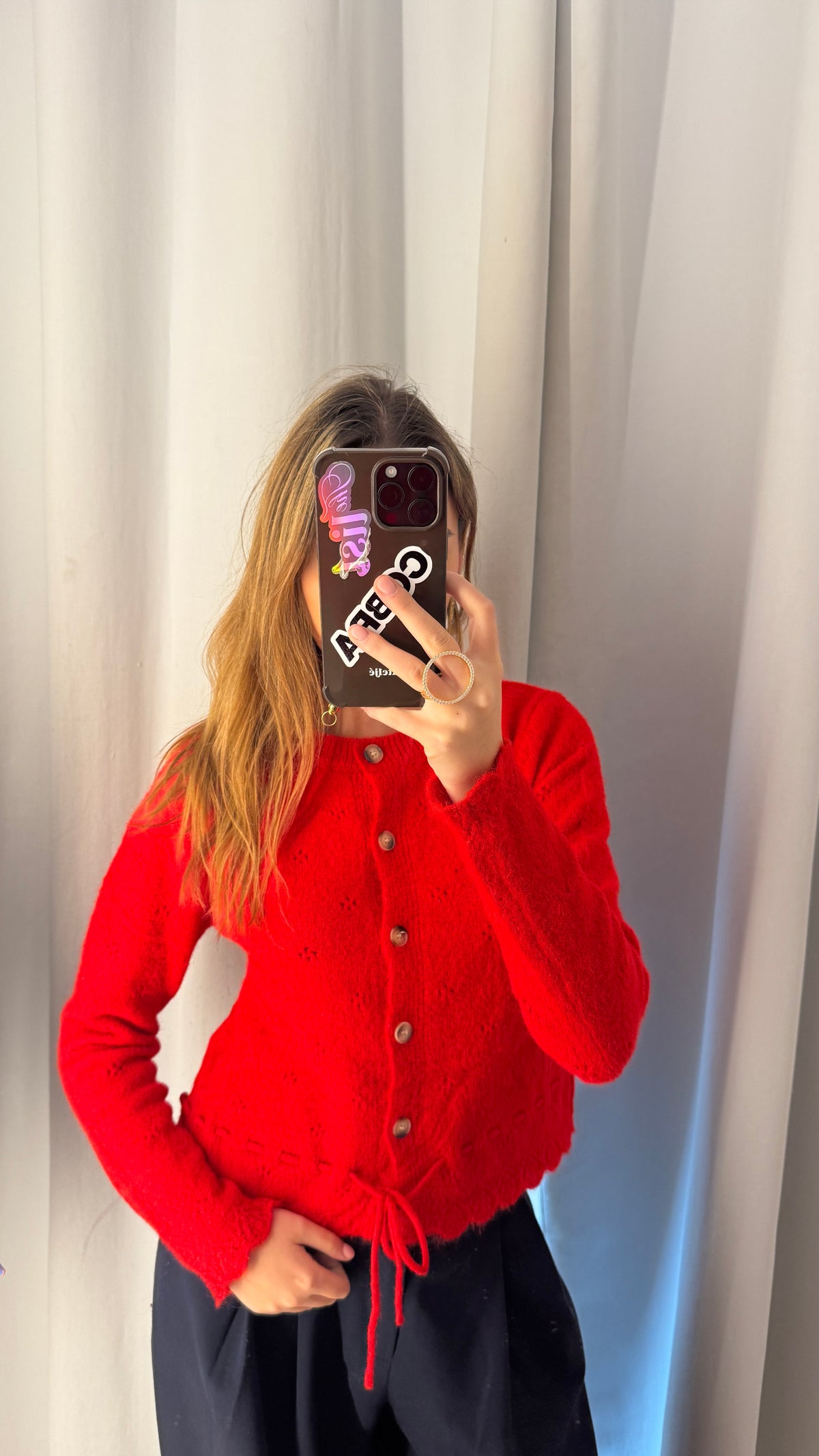 Gigi cardigan fiery red