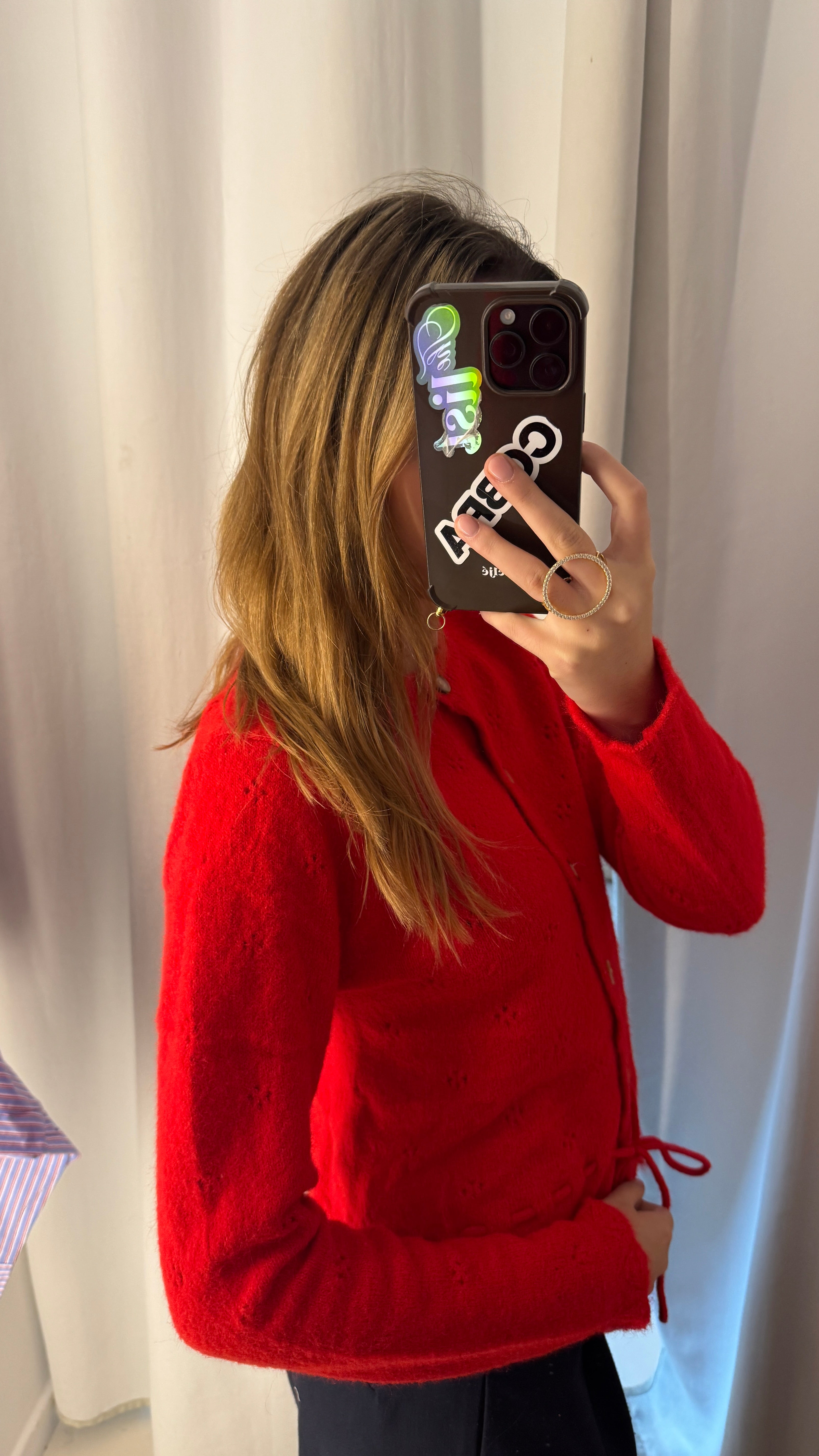 Gigi cardigan fiery red