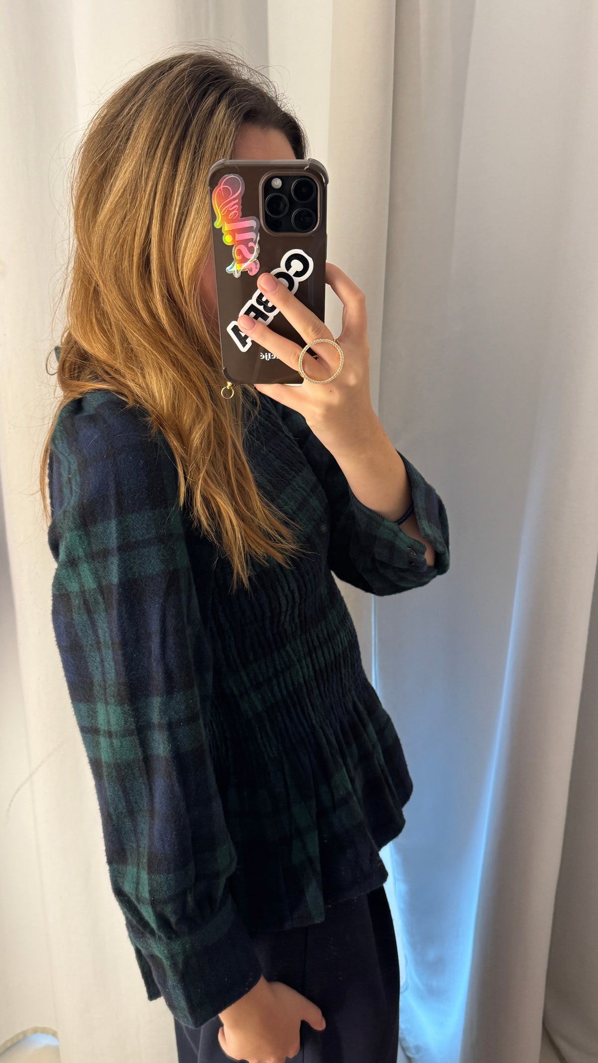 Fiona top green checks