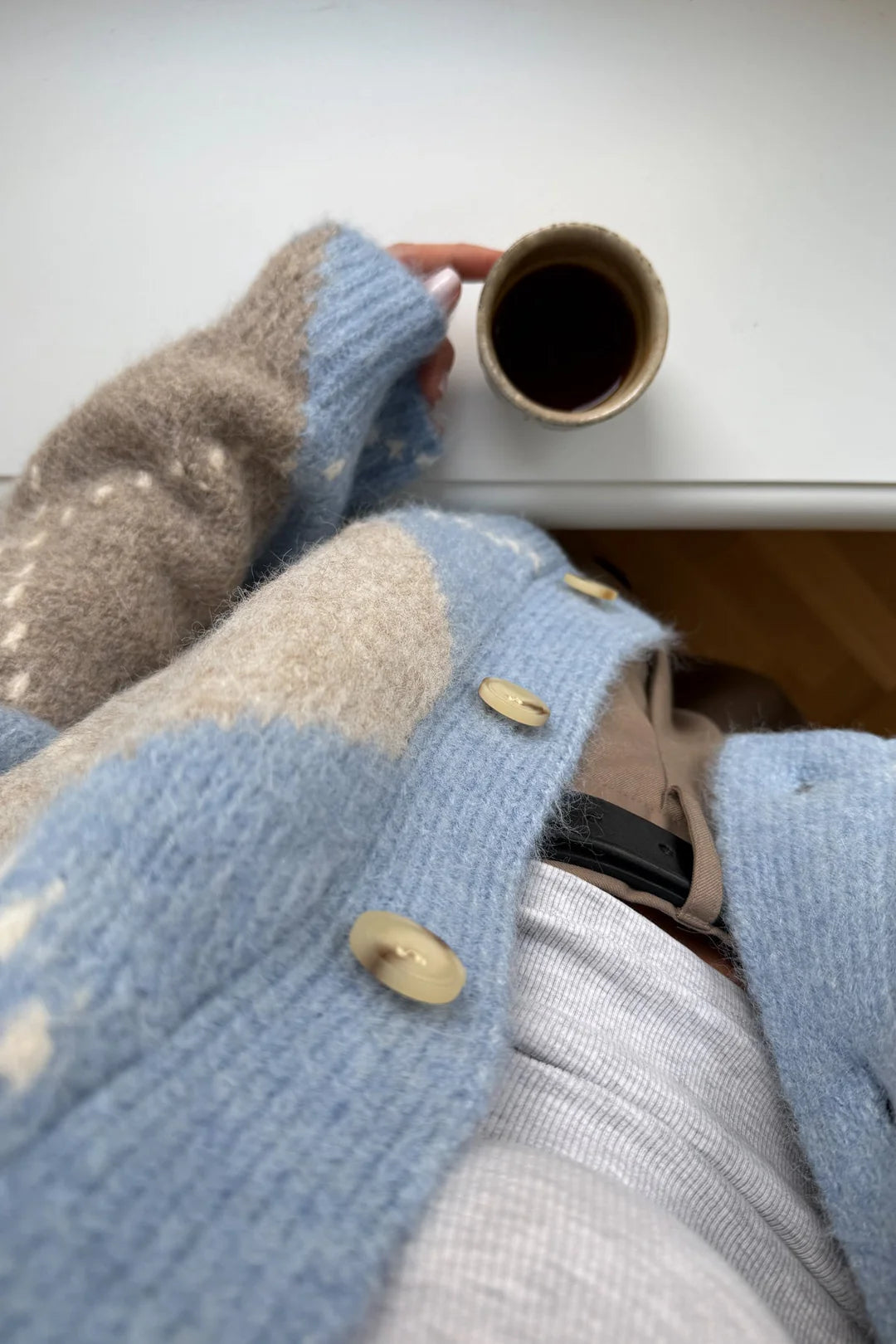 N-laiana knit cardigan sky blue mix