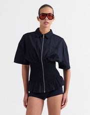 Kyla smocked blouse black