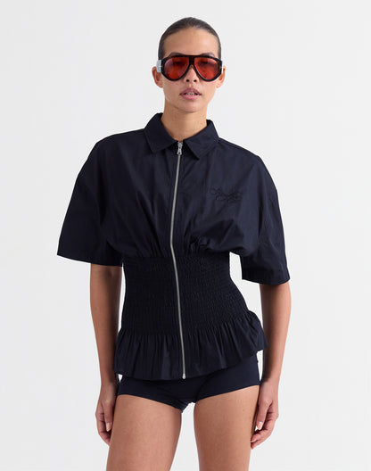 Kyla smocked blouse black