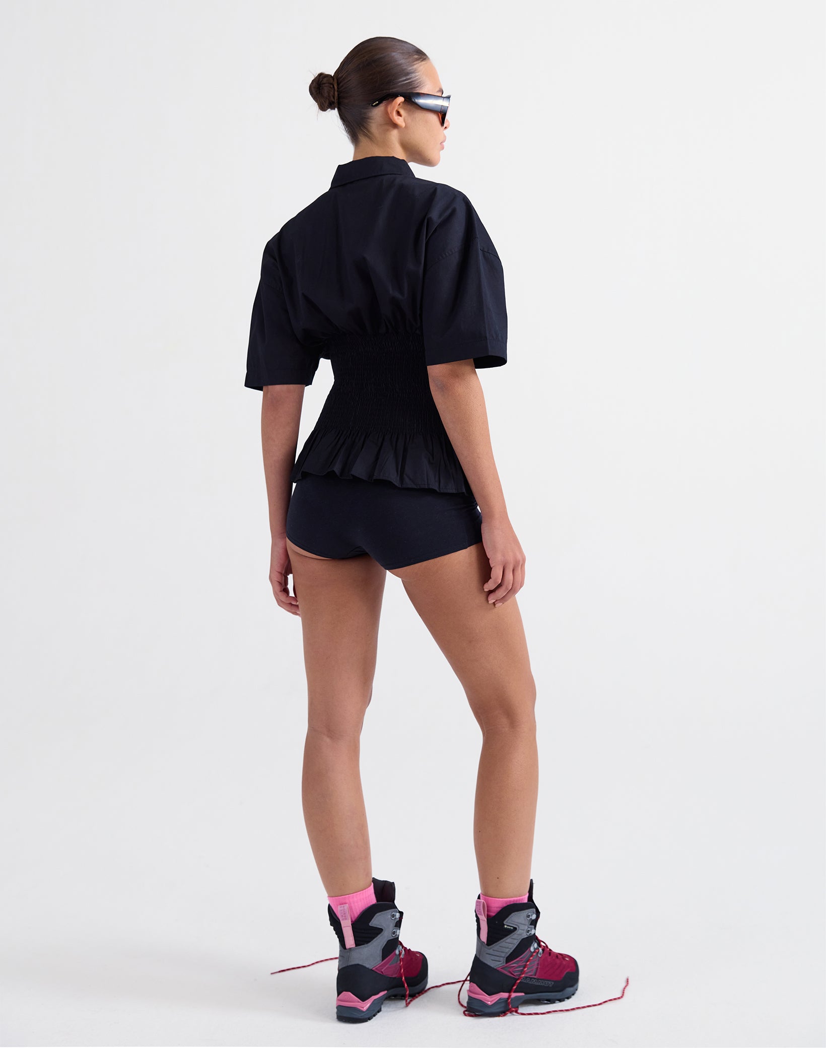 Kyla smocked blouse black