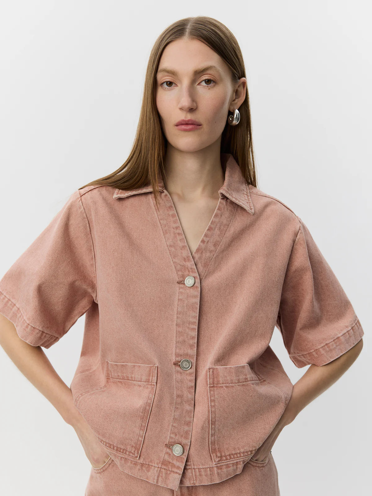 ManjaSW SS Denim Top Rose