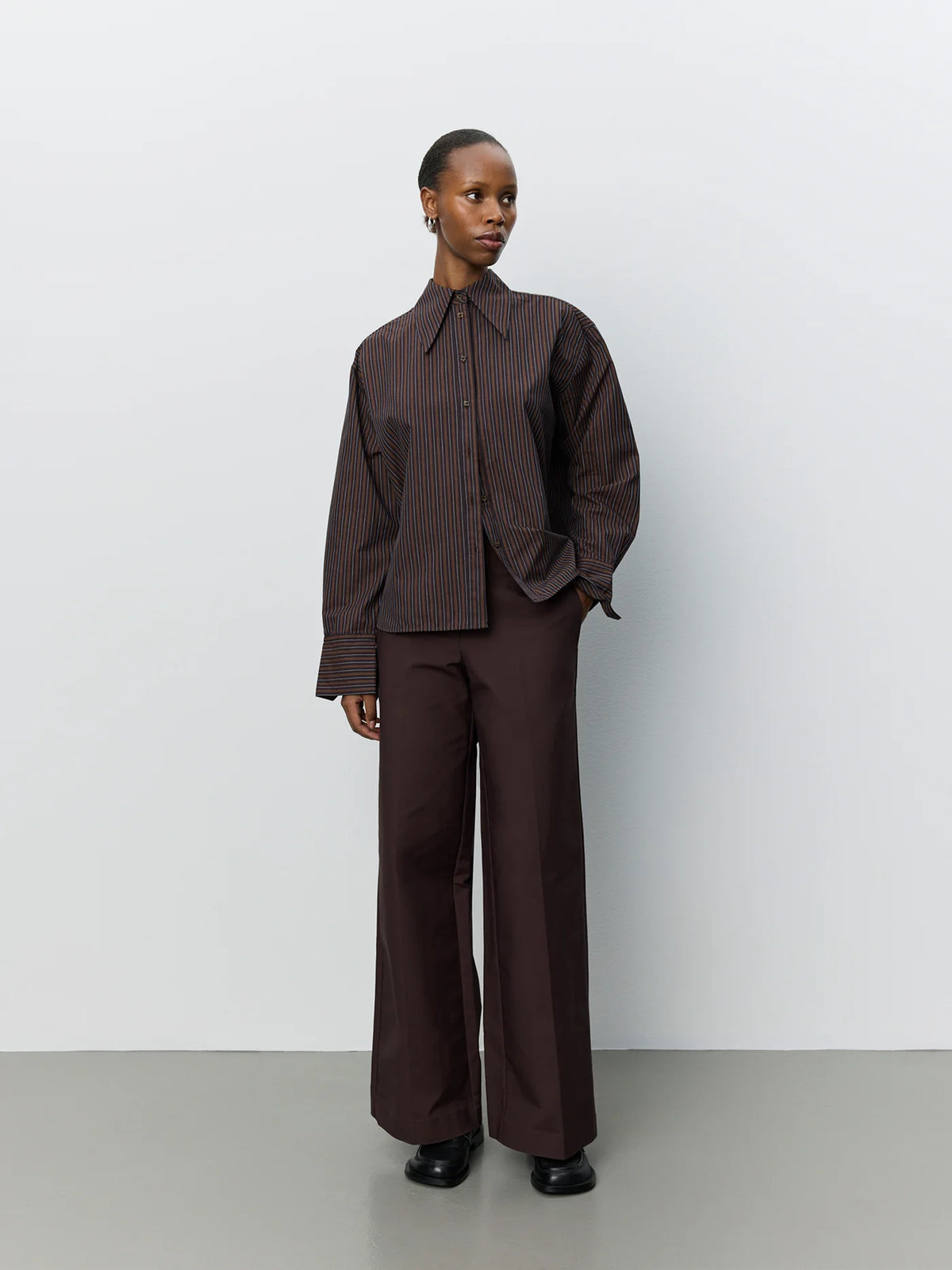 Mashasw striped shirt plum