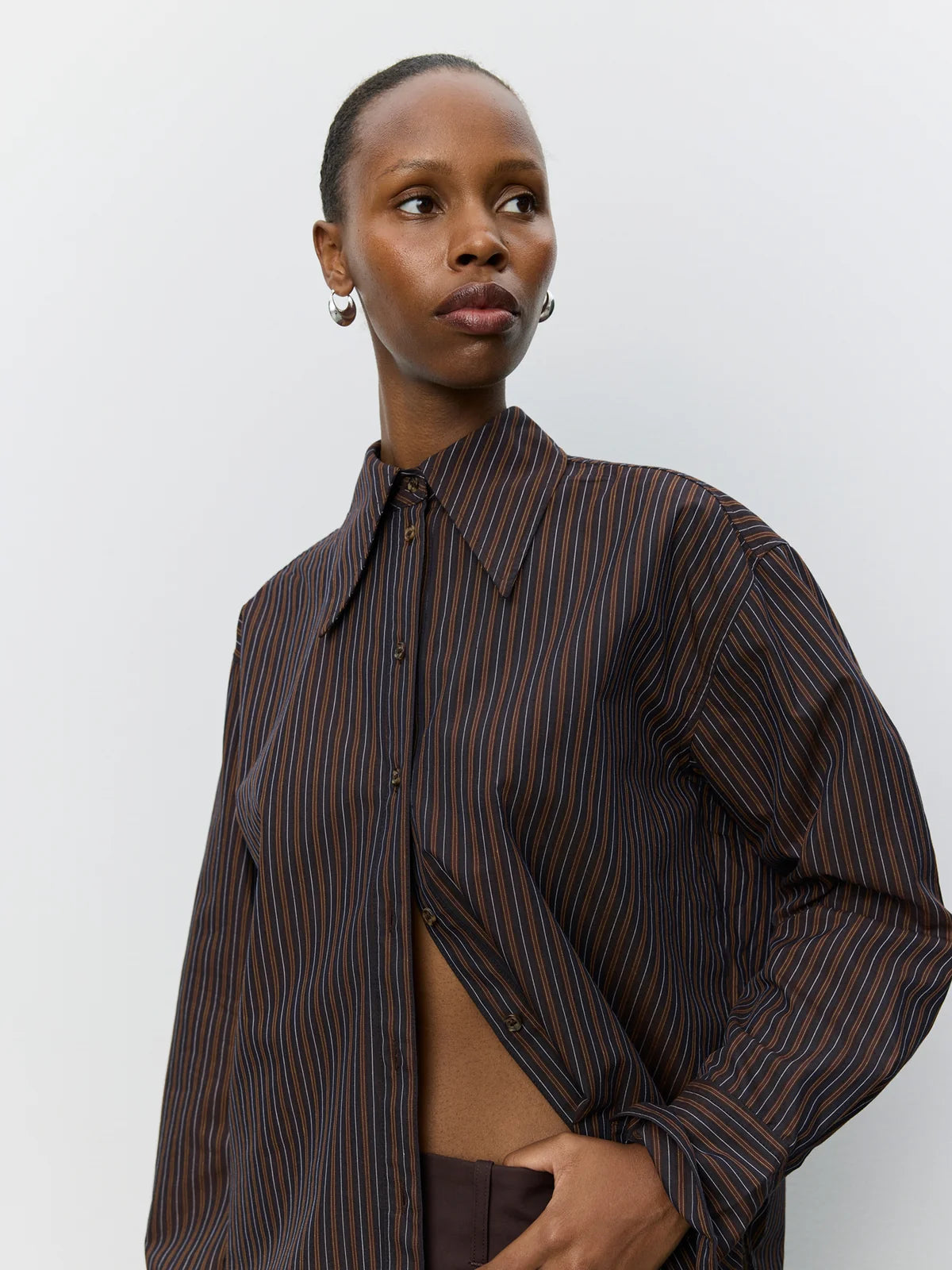 Mashasw striped shirt plum