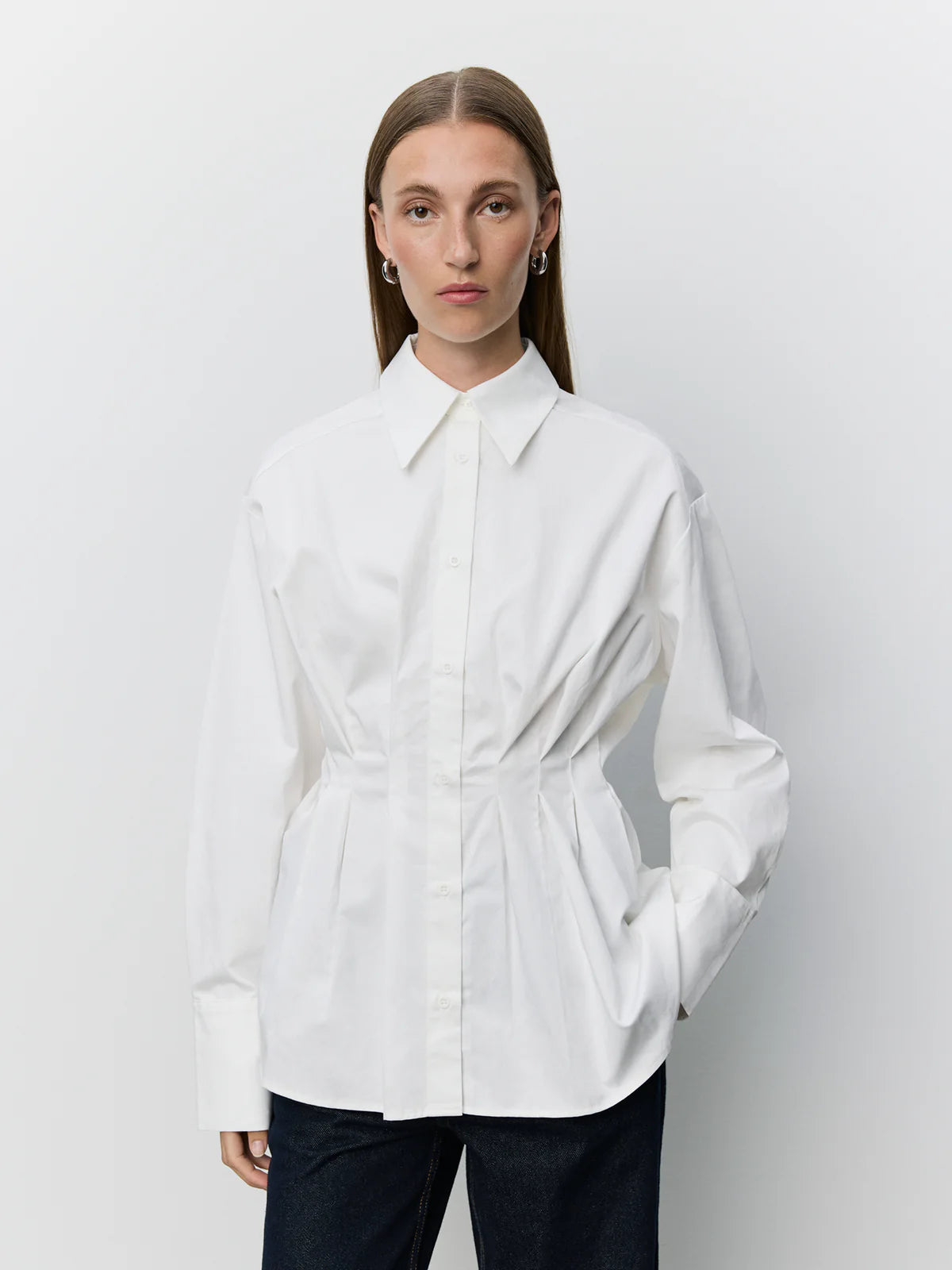 Mikrasw fitted shirt with pleats