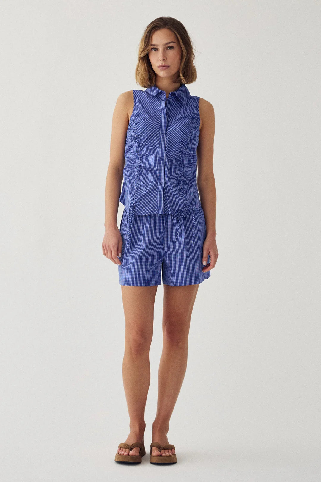 N-marian mw shorts blue check