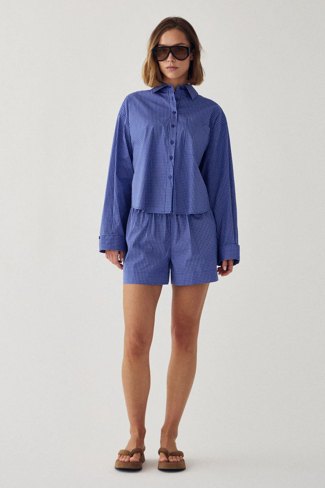 N-marlon shirt davy blue check