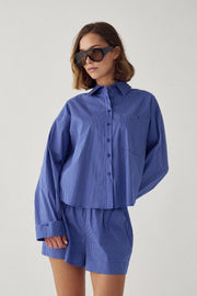 N-marlon shirt davy blue check