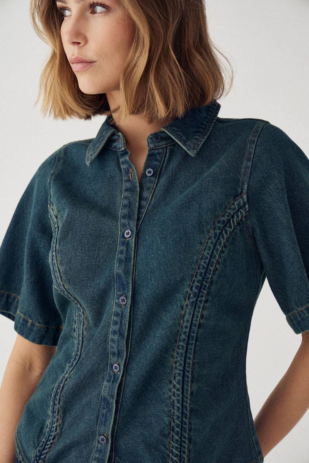N-Micaiah blouse blue wash jeans