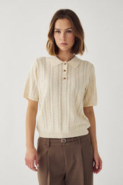 N-mecca knit polo ivory