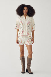 N-kealy shirt flowers creme