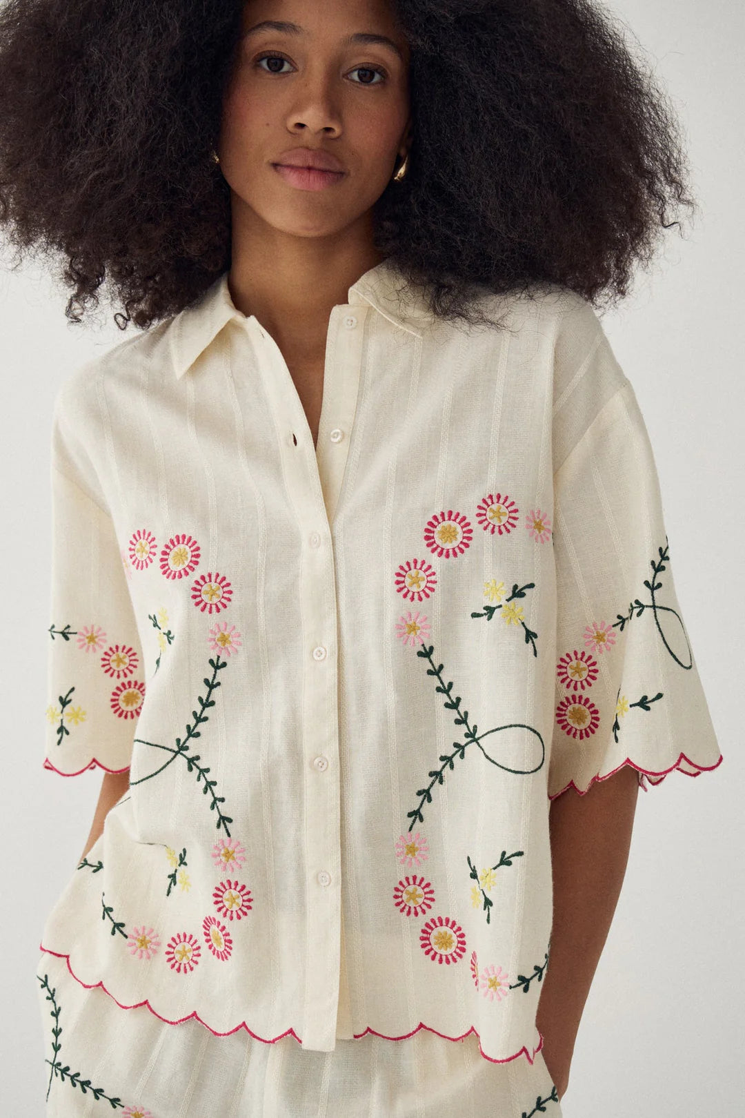 N-kealy shirt flowers creme