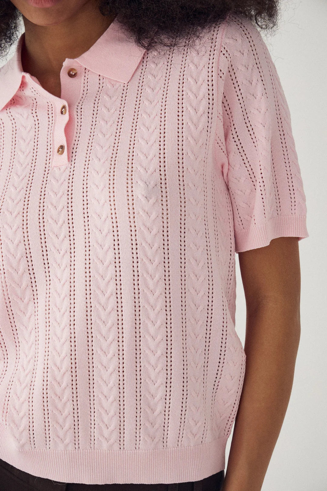 N-mecca knit polo baby pink