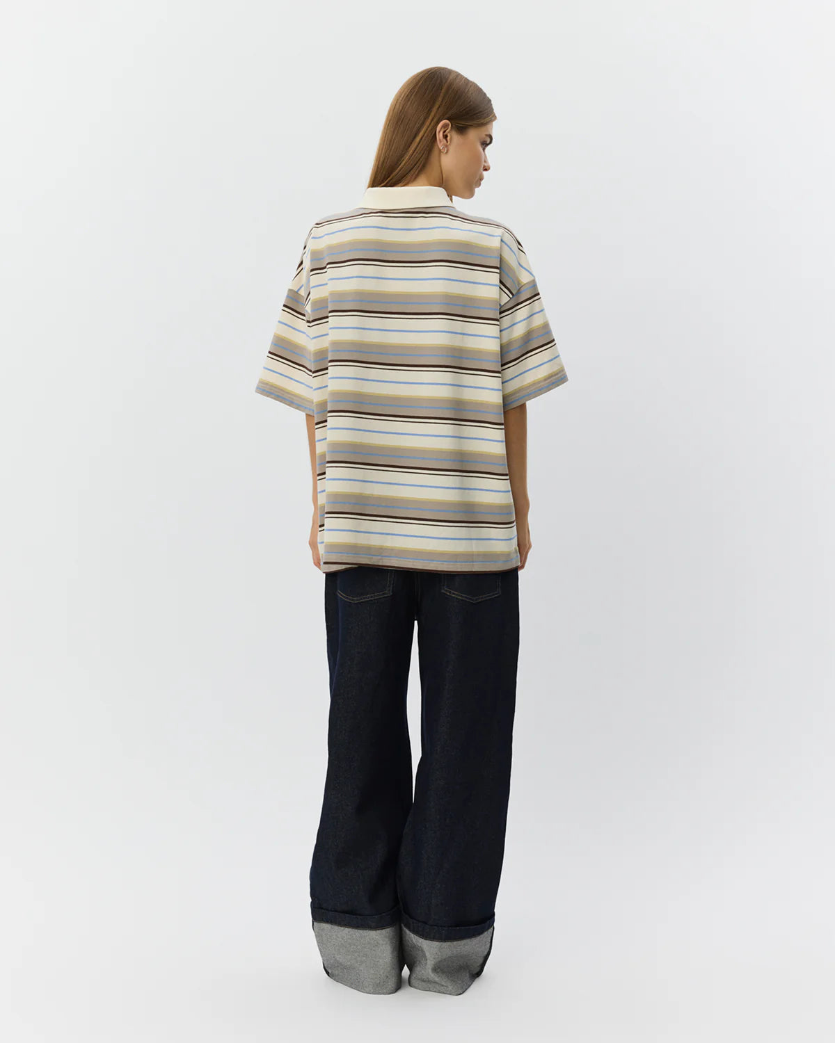PilSW oversize stripe polo shirt