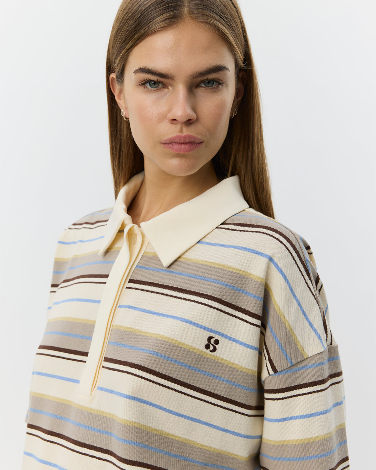 PilSW oversize stripe polo shirt