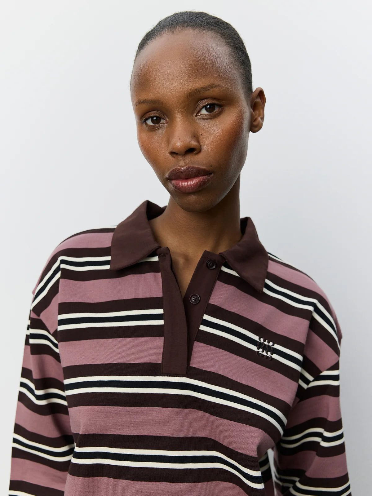 Priasw Stripe Longe Sleeve Plum