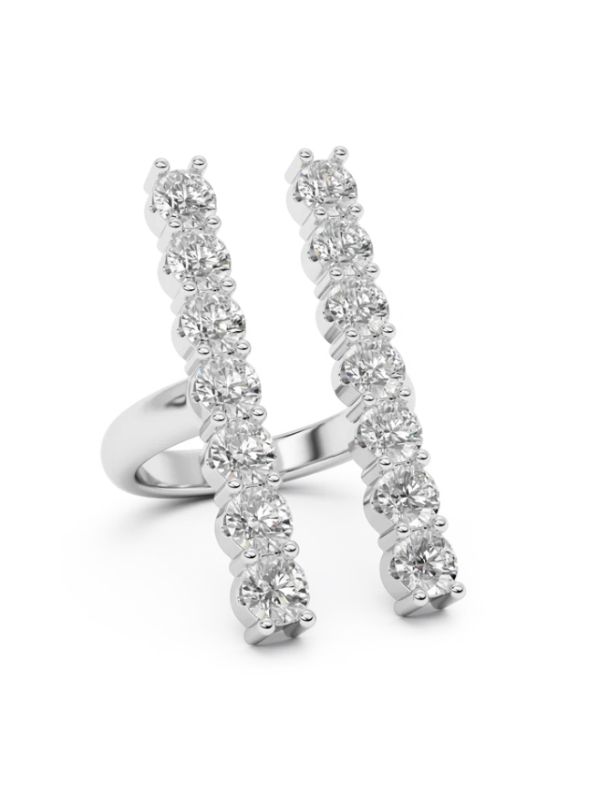 Iris Diamond Ring Silver