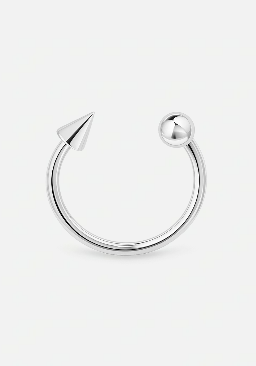 Spike ball bracelet silver