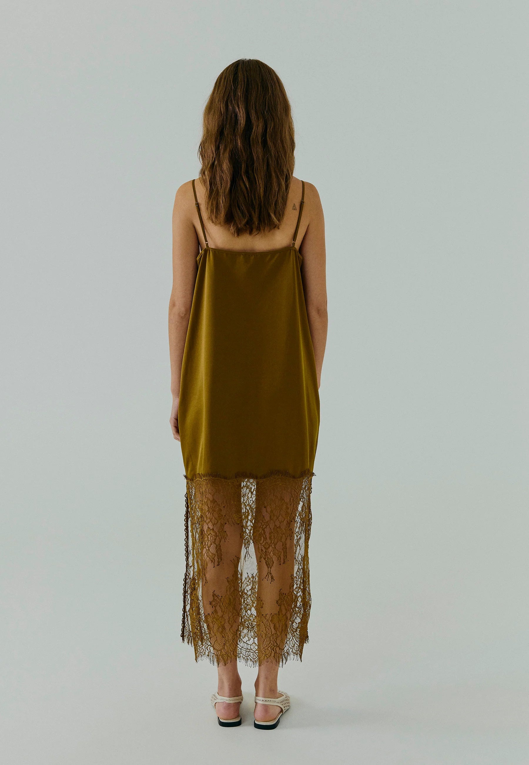 Talua slip dress caramel brown
