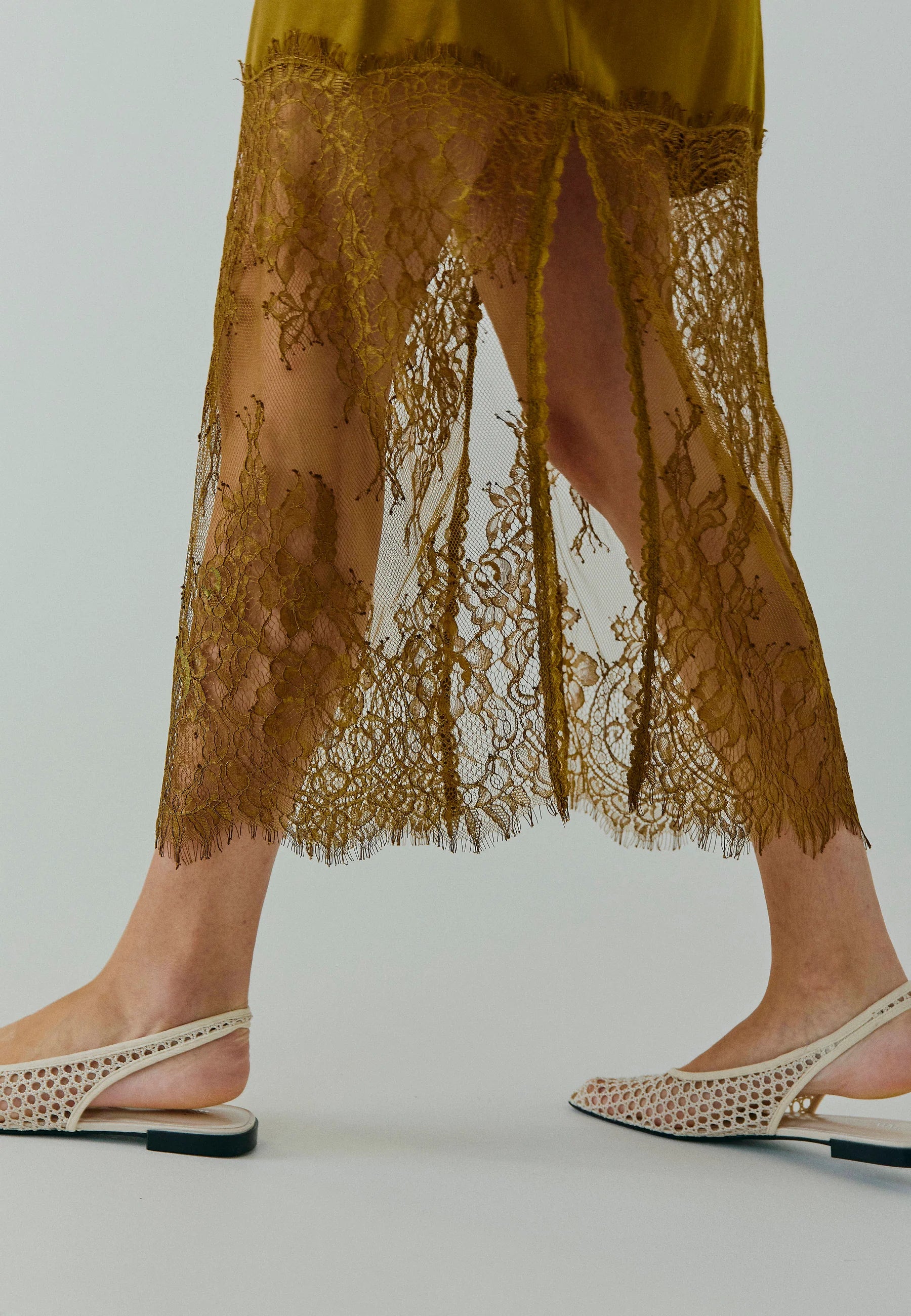 Talua slip dress caramel brown