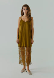 Talua slip dress caramel brown