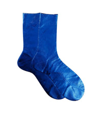 One ribbed laminted sock deep blue