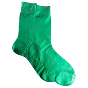 One ribbed laminted sock emerald