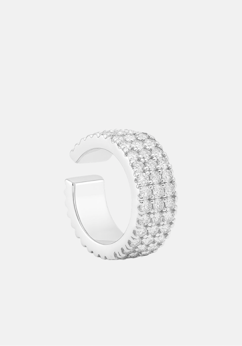 Flat Diamond Earcuff Silver